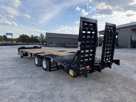 New 2027 Behnke 102"x29' 20 TON Pintle Hitch Tag Trailer *AIR RAMPS*