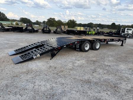New 2027 Behnke 102"x29' 20 TON Pintle Hitch Tag Trailer *AIR RAMPS*