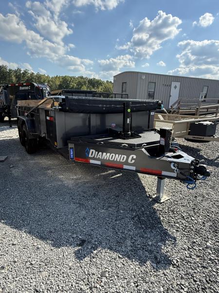 New 2027 Diamond C LPT 207 14’ Dump Trailer, 2SPD JACK, LONG ARM TARP, 15.5K GVWR, LITHIUM BATTERY