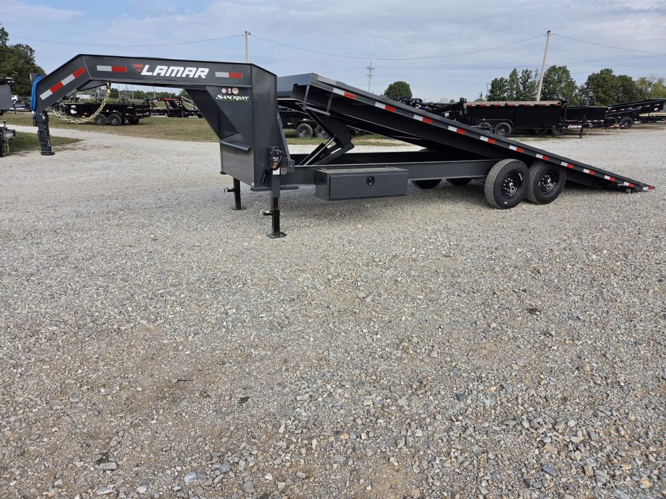New 2027 Lamar 102X24 TANDEM 14K GOOSENECK DECKOVER POWER TILT W/14PLY
