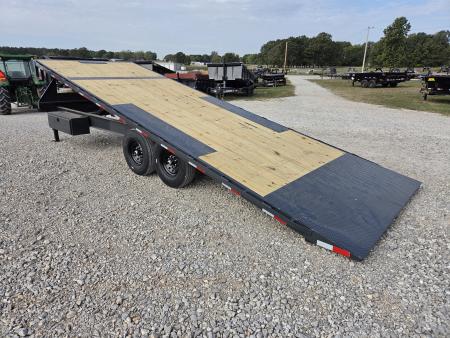 New 2027 Lamar 102X24 TANDEM 14K GOOSENECK DECKOVER POWER TILT W/14PLY