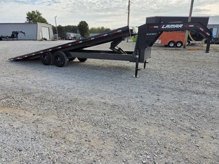 New 2027 Lamar 102X24 TANDEM 14K GOOSENECK DECKOVER POWER TILT W/14PLY
