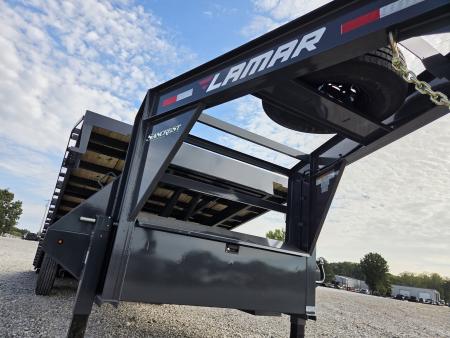 New 2027 Lamar 102X24 TANDEM 14K GOOSENECK DECKOVER POWER TILT W/14PLY