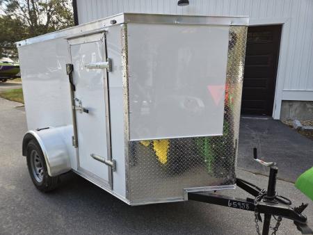 New 2027 One Stop 5x8 enclosed cargo trailer rear ramp and side door Cargo / Enclosed Trailer