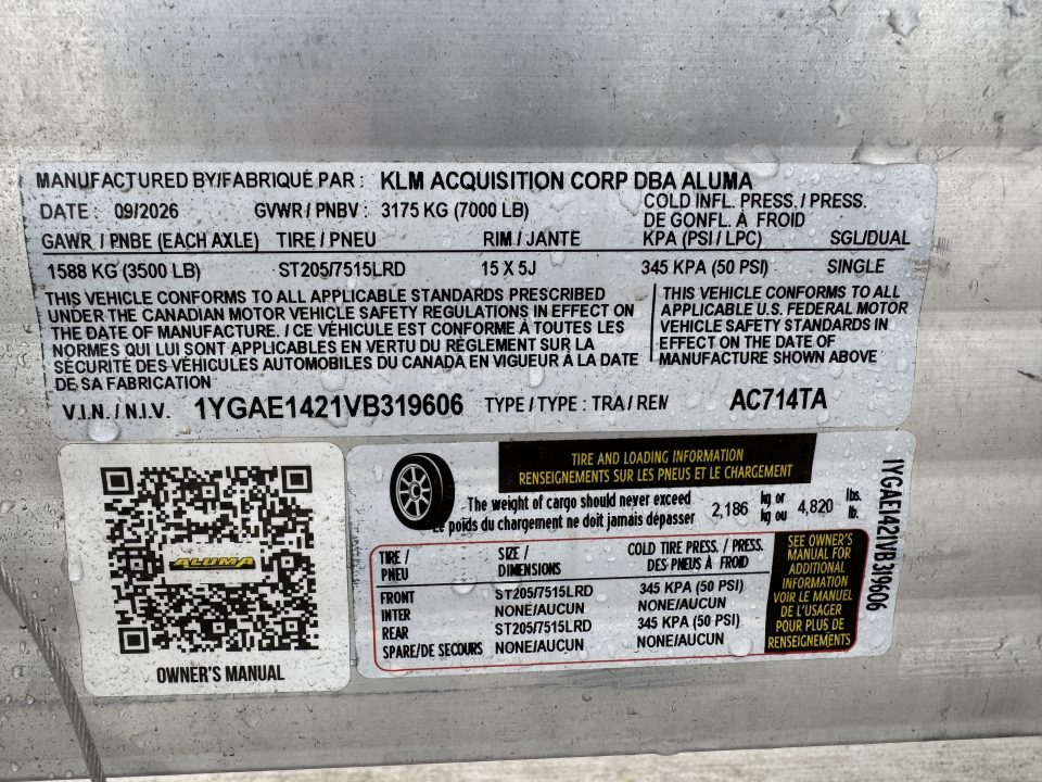 New 2027 Aluma AC714TA Cargo / Enclosed Trailer