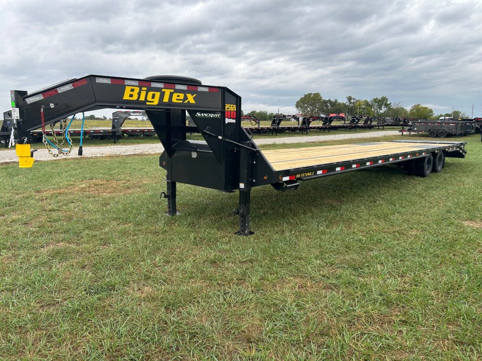New 2027 Big Tex 12x40 Tandem 25.9K GN Flatbed w/ Mega Ramps, 2-Speed Jacks, & Ratchet Rail