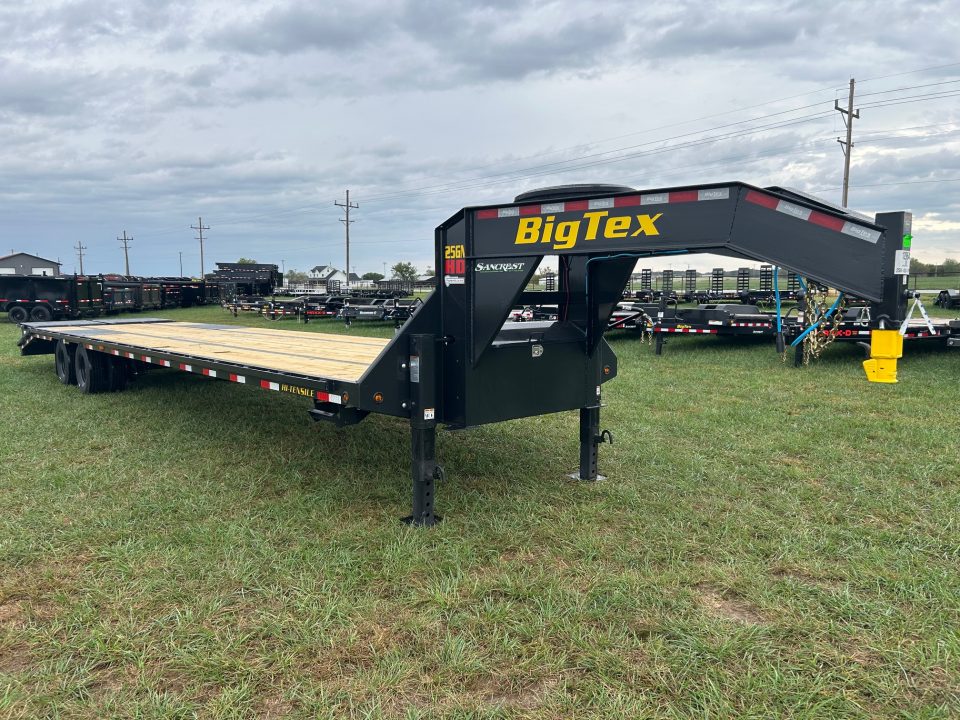 New 2027 Big Tex 12x40 Tandem 25.9K GN Flatbed w/ Mega Ramps, 2-Speed Jacks, & Ratchet Rail