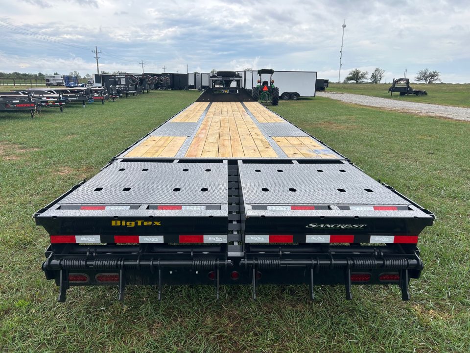 New 2027 Big Tex 12x40 Tandem 25.9K GN Flatbed w/ Mega Ramps, 2-Speed Jacks, & Ratchet Rail