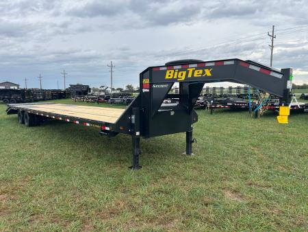 New 2027 Big Tex 12x40 Tandem 25.9K GN Flatbed w/ Mega Ramps, 2-Speed Jacks, & Ratchet Rail