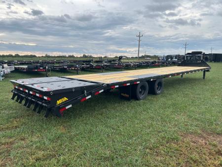 New 2027 Big Tex 12x40 Tandem 25.9K GN Flatbed w/ Mega Ramps, 2-Speed Jacks, & Ratchet Rail