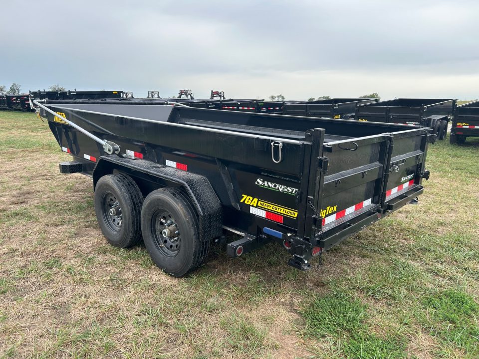 New 2027 Big Tex 83x14 Tandem 15.4K Telescopic Dump w/ 7 Gauge Floor, Hydraulic Jack, Long Arm Tarp, & Solar