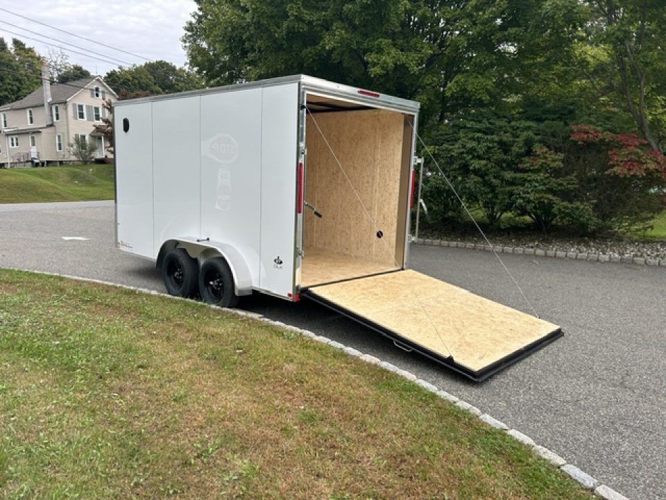 New 2027 Look Trailers 7X14 V nose with ramp and side door , 7,000 lb. GVWR Cargo / Enclosed Trailer