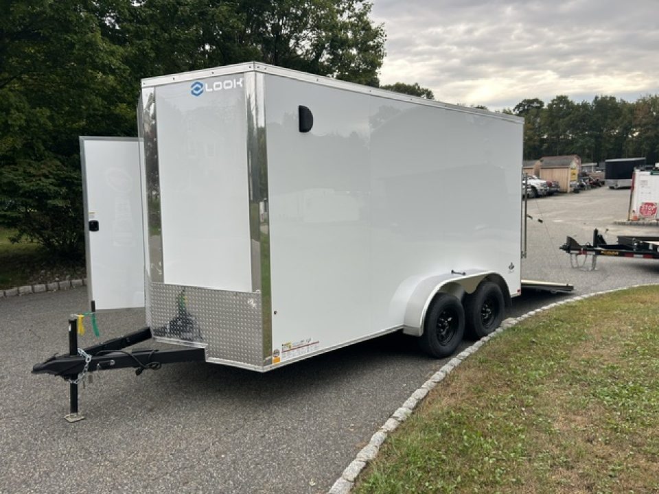 New 2027 Look Trailers 7X14 V nose with ramp and side door , 7,000 lb. GVWR Cargo / Enclosed Trailer