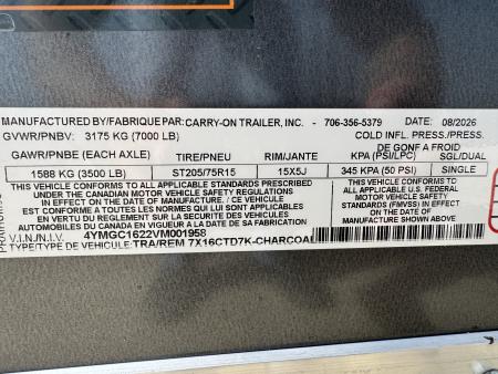 New 2027 Carry-On 7X16CTD7K Cargo / Enclosed Trailer