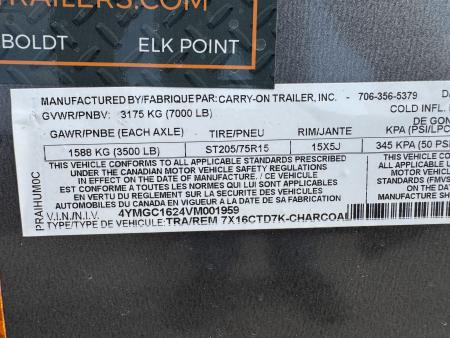 New 2027 Carry-On 7x16CTD7K Cargo / Enclosed Trailer