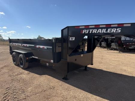 New 2027 PJ DE 16' HD Dump Trailer- Goose Neck-24K- HYD Jacks