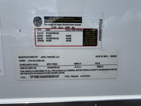 New 2027 7X16 Anvil Cargo Trailer