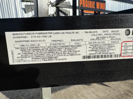 New 2027 Commander Trailers 7X18UD7K Utility Trailer