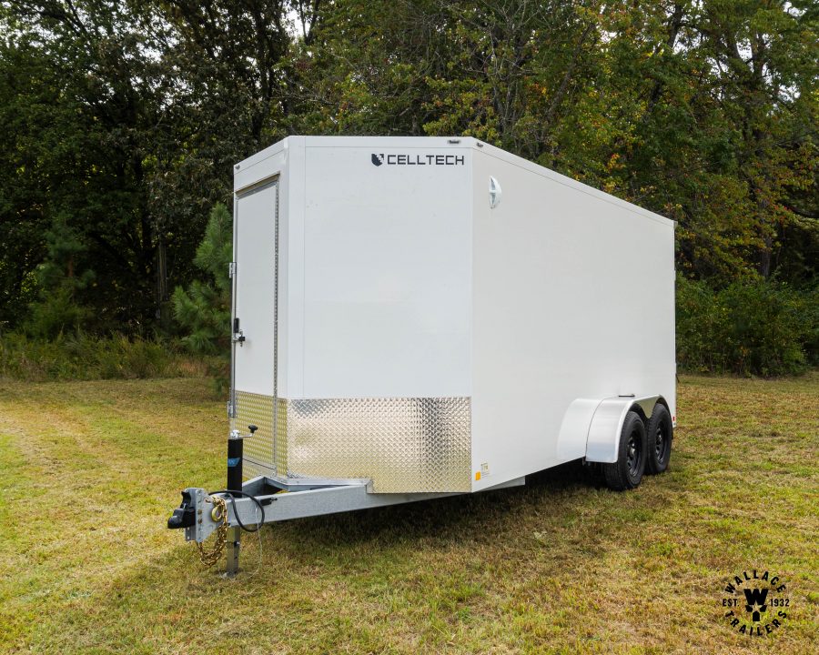 New 2026 Cell-Tech Trailers 7x16 10K Enclosed Trailer w/ V-Nose Front Door