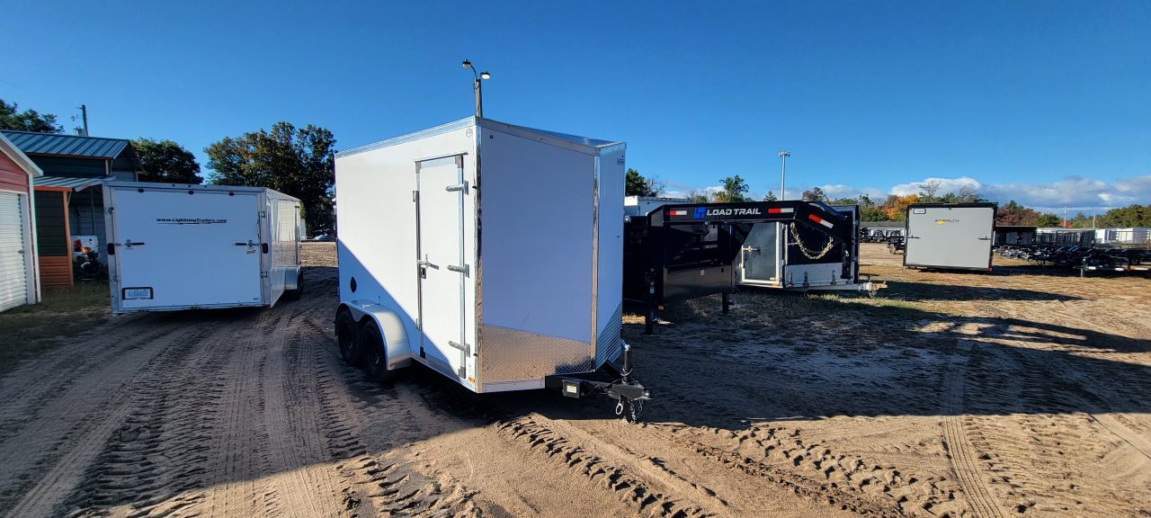 New 2027 US Cargo 6X12 WHITE 7' BARN DOOR 7K Cargo / Enclosed Trailer