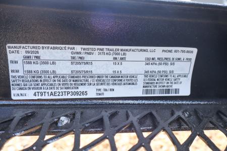 New 2026 7X16 TWISTED PINE Utility Trailer
