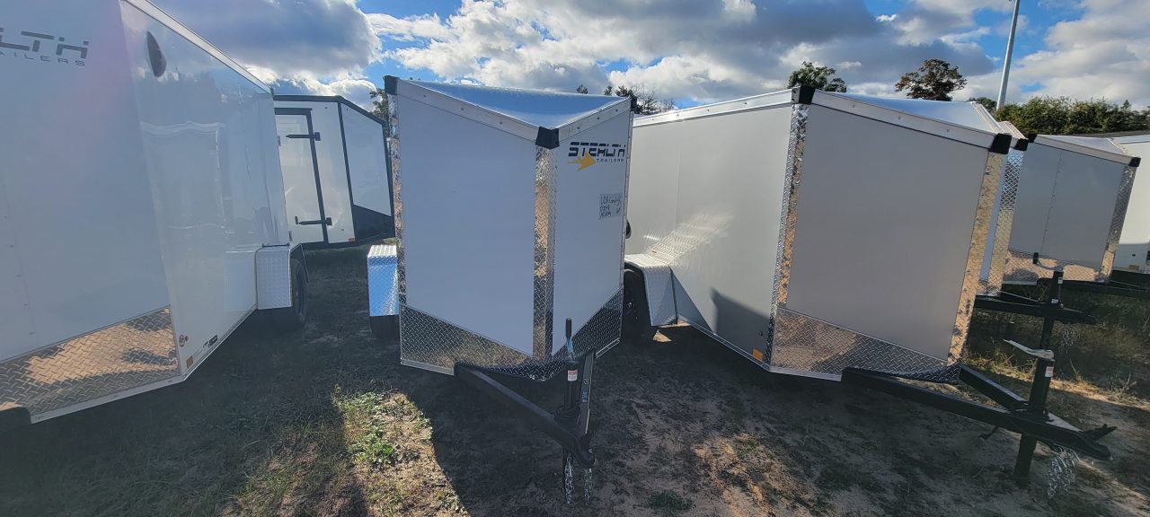 New 2027 Stealth Trailers 5X8 WHITE 3K W/RAMP Cargo / Enclosed Trailer