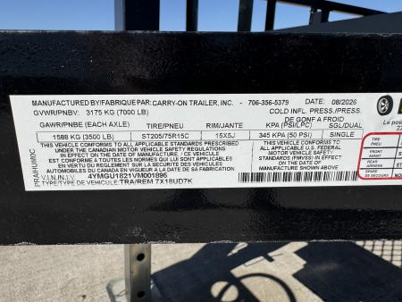 New 2027 Commander Trailers 7x18UD7K Utility Trailer