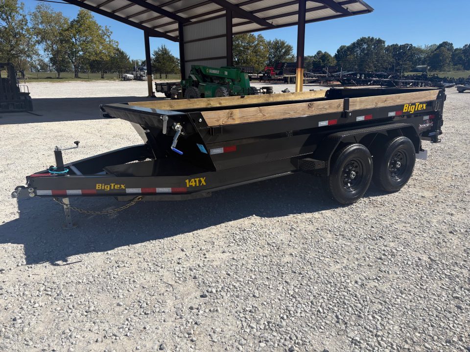 New 2027 Big Tex Trailers 14TX TANDEM TELESCOPIC DUMP W/ 18" SIDES/ SLIDE IN RAMPS/ 83X14 Dump Trailer