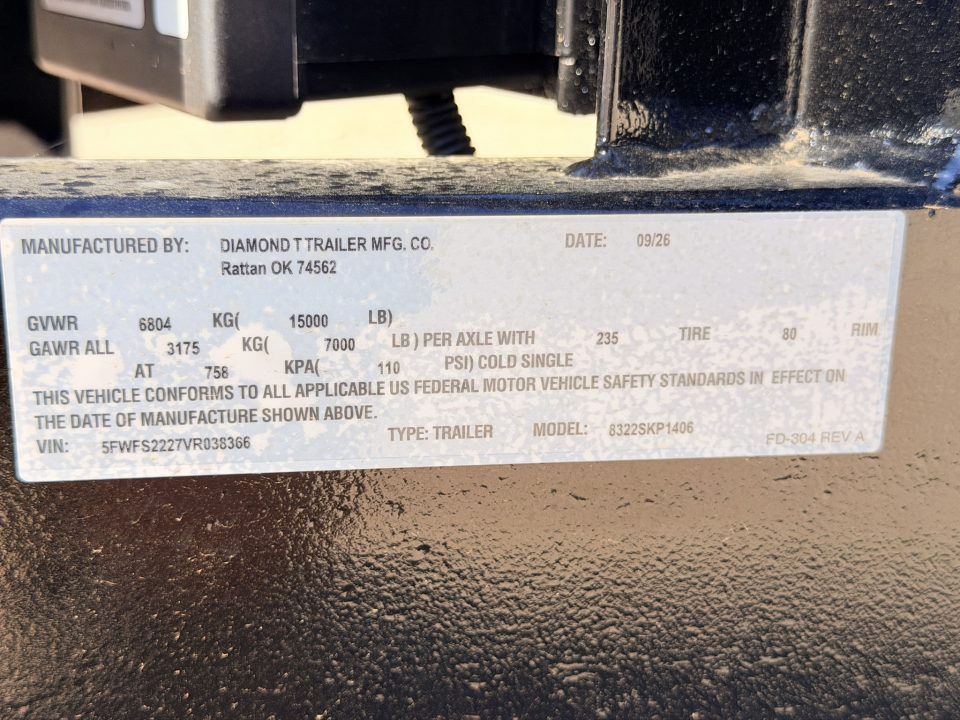 New 2027 Diamond T 8.5-HD22 SKID-PRO Equipment Hauler W/ 14 PLY Tires 15K GVWR
