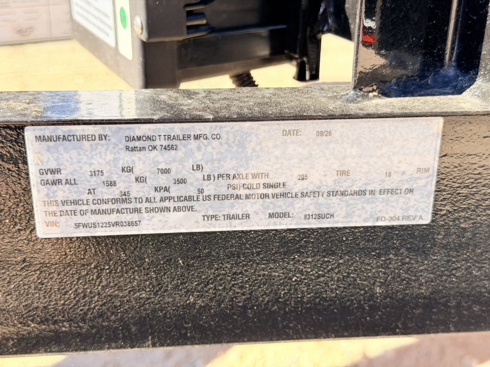 New 2027 Diamond T 7-12 Tandem Axle Ramp Gate Utility 7K GVWR