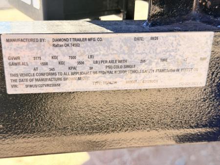 New 2027 Diamond T 7-12 Tandem Axle Ramp Gate Utility 7K GVWR