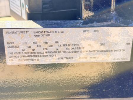New 2027 Diamond T 7-12 Tandem Axle Ramp Gate Utility 7K GVWR