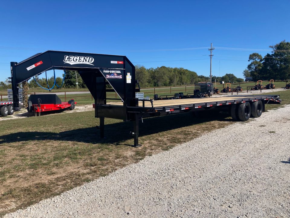 New 2027 Legend Trailers 102x30 TANDEM 22.5K GN W/ TORQUE TUBE & MAX RAMPS Flatbed Trailer