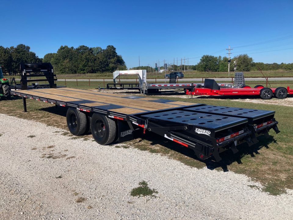 New 2027 Legend Trailers 102x30 TANDEM 22.5K GN W/ TORQUE TUBE & MAX RAMPS Flatbed Trailer