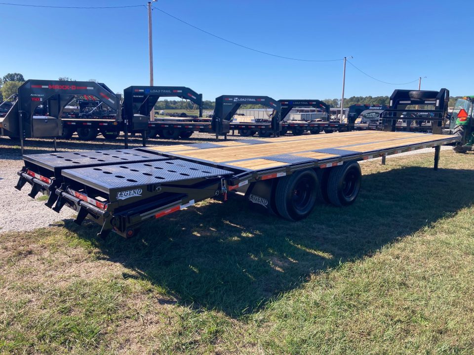 New 2027 Legend Trailers 102x30 TANDEM 22.5K GN W/ TORQUE TUBE & MAX RAMPS Flatbed Trailer