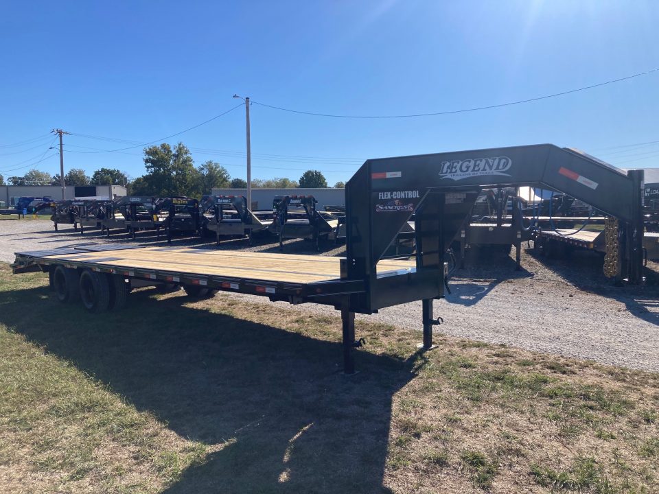 New 2027 Legend Trailers 102x30 TANDEM 22.5K GN W/ TORQUE TUBE & MAX RAMPS Flatbed Trailer
