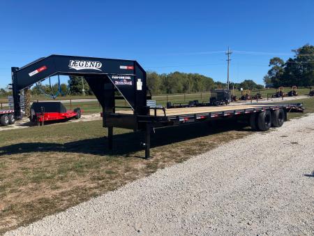 New 2027 Legend Trailers 102x30 TANDEM 22.5K GN W/ TORQUE TUBE & MAX RAMPS Flatbed Trailer