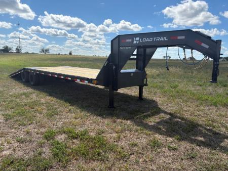 New 2027 Load Trail 102x32 Tandem 24K GN Hydrotail Flatbed Trailer W/ Steel Runners & Hydro Jacks