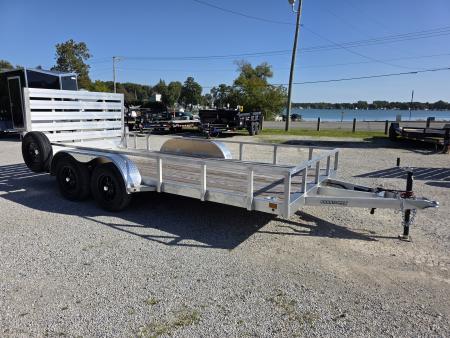 New 2026 Stealth Trailers ALUMINUM 7X16 7K TANDEM OPEN ALUMINUM WHEELS SPARE TIRE 7 X 16 Utility Trailer
