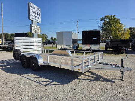 New 2026 Stealth Trailers ALUMINUM 7X16 7K TANDEM OPEN ALUMINUM WHEELS SPARE TIRE 7 X 16 Utility Trailer