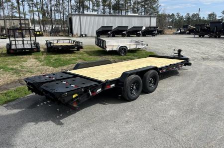 New 2027 Big Tex 14EH Equipment Trailer, 7x20 ( 17ft Deck + 3ft Dove = 20ft ) MEGA Ramps, I-Beam Frame