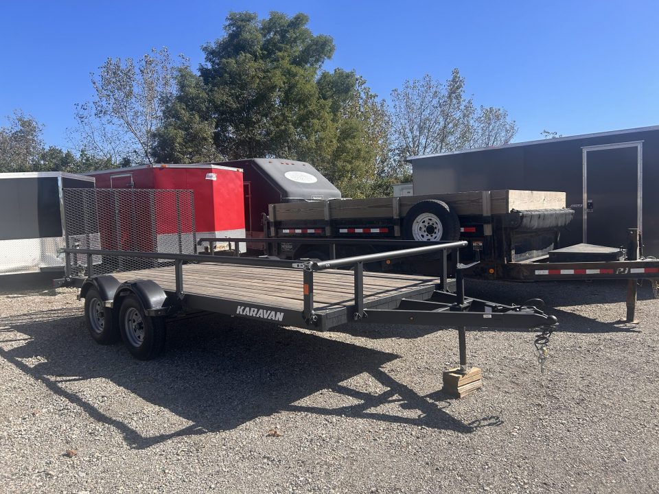 Used 2024 Karavan UTILITY 7 X 15 7,400 GVWR USED KARAVAN TUBE TOP TRAILER