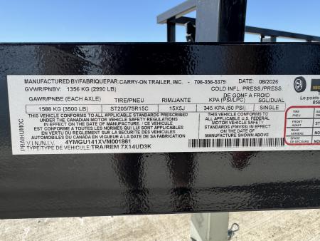 New 2027 Commander Trailers 7X14UD3K Utility Trailer
