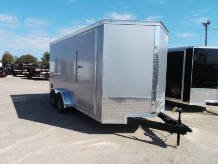 New 2027 Covered Wagon Trailers 7x16 Cargo Trailer / Enclosed Trailer / 7ft Interior / Extra Wide Ramp / 48  RV Door / .080 Silver Poly Core Semi-Screwless Exterior