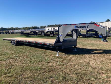 New 2027 Diamond C Trailers 102x40 TANDEM 12K GN W/ SLIDE IN RAMPS, RATCHET RAIL AND TORQUE TUBE Flatbed Trailer