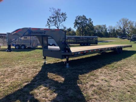 New 2027 Diamond C Trailers 102x40 TANDEM 12K GN W/ SLIDE IN RAMPS, RATCHET RAIL AND TORQUE TUBE Flatbed Trailer