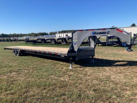 New 2027 Diamond C Trailers 102x40 TANDEM 12K GN W/ SLIDE IN RAMPS, RATCHET RAIL AND TORQUE TUBE Flatbed Trailer