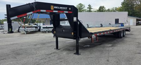New 25 + 5 GOOSENECK 20K AXLES HIGH QUALITY URETHANE PAINT DECKOVER FULL WIDTH WEDGE RAMPS 2027 BELMONT
