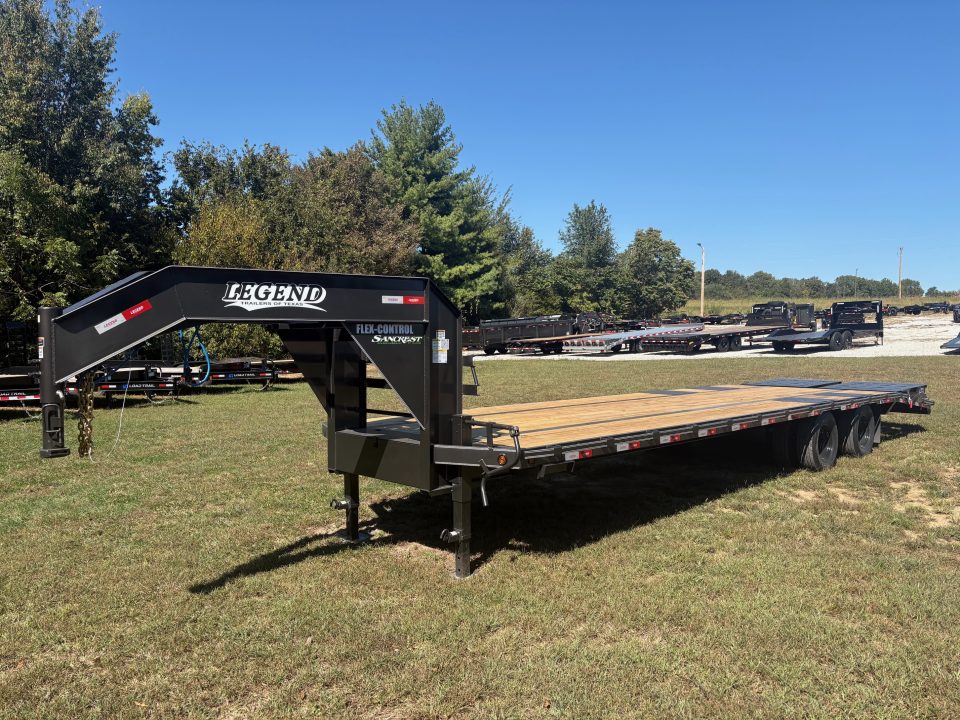 New 2027 Legend Trailers 102x30 TANDEM 22.5K GN W/ TORQUE TUBE & MAX RAMPS Flatbed Trailer