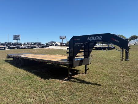 New 2027 Legend Trailers 102x30 TANDEM 22.5K GN W/ TORQUE TUBE & MAX RAMPS Flatbed Trailer
